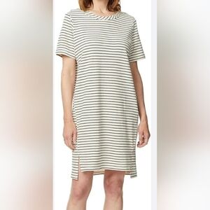 Buffalo David Bitton Short Sleeve Hi-Low Striped Split Side Seam Dress Size XXL